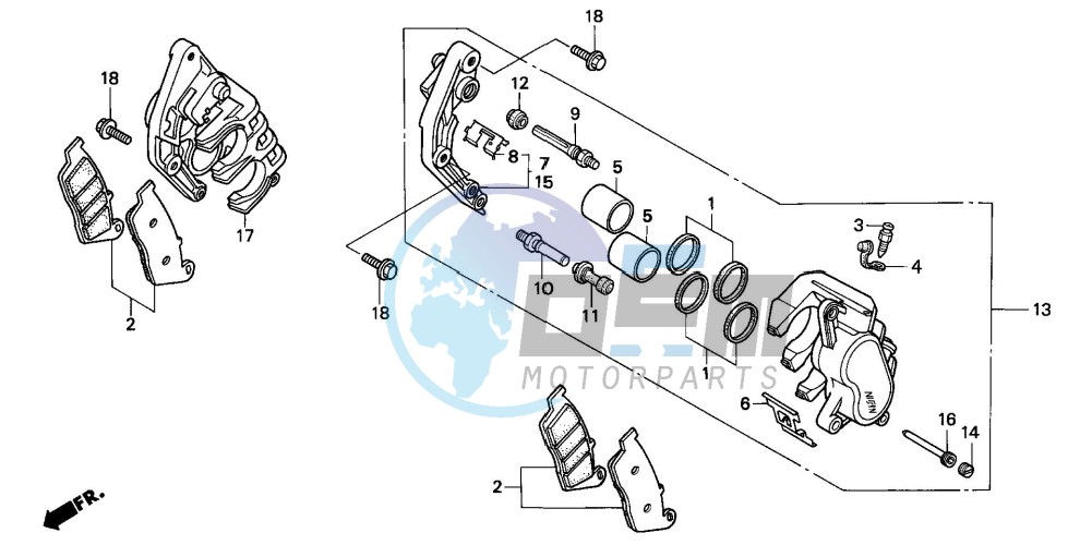 FRONT BRAKE CALIPER (CBR600FS/3F/T/3T/SET)