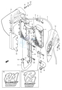 RM125 (E28) drawing RADIATOR (MODEL K L)