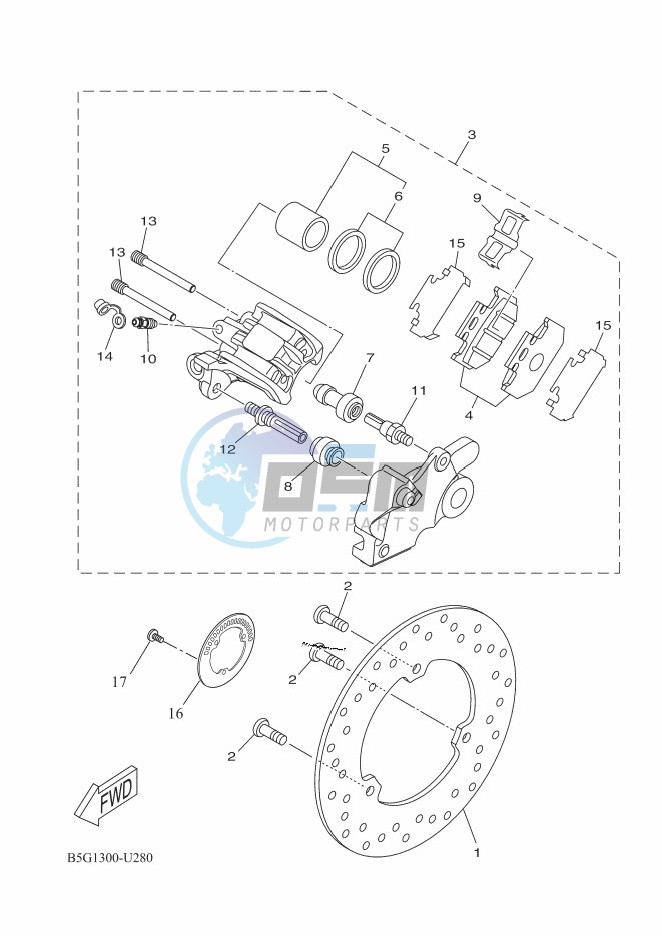 REAR BRAKE CALIPER