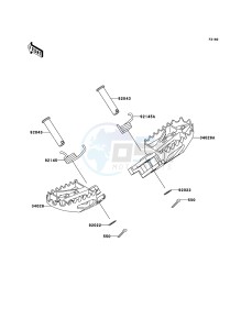 KX250 KX250R6F EU drawing Footrests