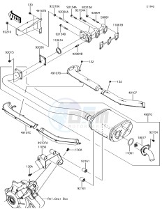 MULE PRO-DX KAF1000EHF EU drawing Muffler(s)