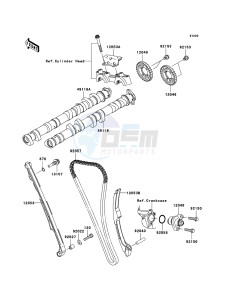 NINJA ZX-10R ZX1000-C2H FR GB XX (EU ME A(FRICA) drawing Camshaft(s)/Tensioner