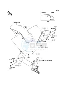 Z1000 ZR1000DDF FR GB XX (EU ME A(FRICA) drawing Front Fender(s)