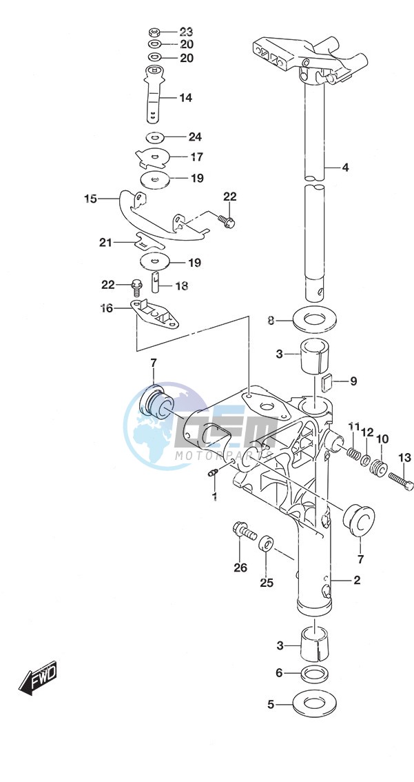 Swivel Bracket Tiller Handle w/Power Tilt