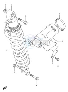 DR350 (E1) drawing REAR SHOCK ABSORBER