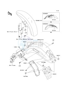 VN 1600 B [VULCAN 1600 MEAN STREAK] (B6F-B8FA) B7F drawing FENDERS