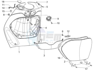 ZIP 50 4T 25 KMH NOABS E4 25kmh (EMEA) drawing Front glove-box - Knee-guard panel