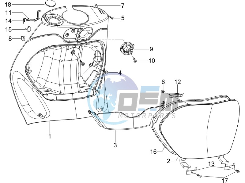 Front glove-box - Knee-guard panel