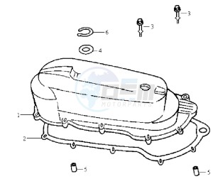 JET SPORT X SR 50 drawing CRANKCASE COVER LEFT