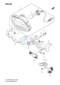 LT-Z400 (E28-E33) drawing REAR COMBINATION