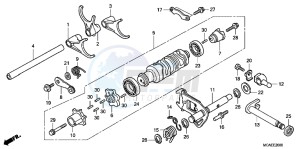 GL1800D GoldWing - GL1800-D UK - (E) drawing GEARSHIFT DRUM/ SHIFT FORK