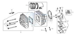 JET EURO X 50 E2 drawing CYLINDER / CYLINDER HEAD