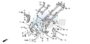 CBF600S drawing FRAME BODY