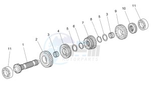 Breva V IE 1100 drawing Primary gear shaft