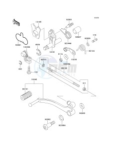 EX 500 D [NINJA 500R] (D6F-D9F) D7F drawing GEAR CHANGE MECHANISM