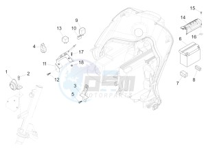 Fly 150 4T 3V ie (APAC) drawing Remote control switches - Battery - Horn