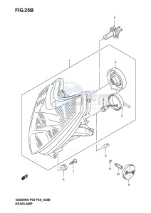 GS500 (P3) drawing HEADLAMP (GS500FK4 K5 K6)