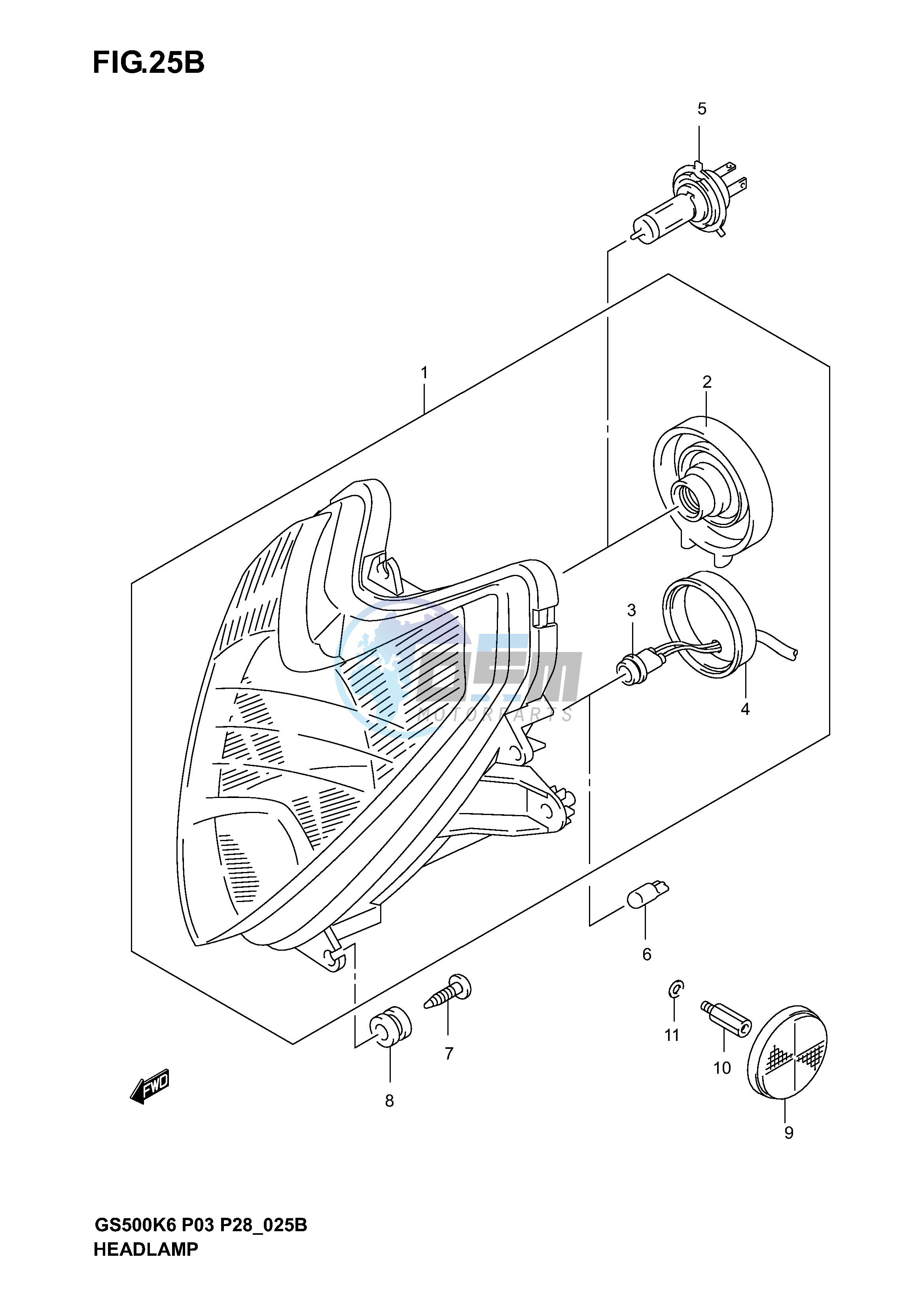 HEADLAMP (GS500FK4 K5 K6)