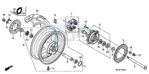 CBR600RAA UK - (E / ABS) drawing REAR WHEEL