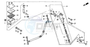 TRX300EX FOURTRAX 300 EX drawing RR. BRAKE MASTER CYLINDER