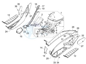 MP3 125 ie drawing Central cover - Footrests