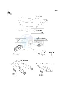 ZX 600E [ZX-6 NINJA ZZR 600] (E10-E13 E13 CAN ONLY) ZZR 600 drawing LABELS