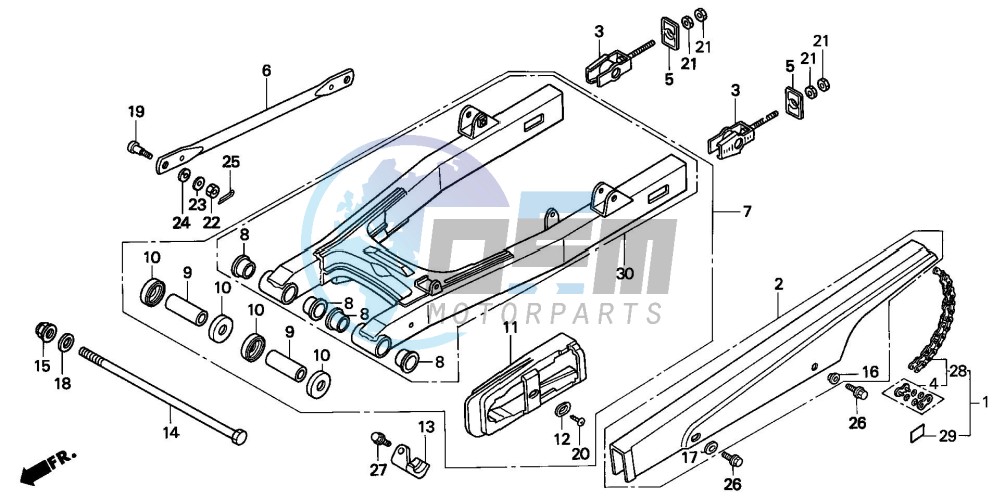 REAR SWING ARM/CHAIN CASE