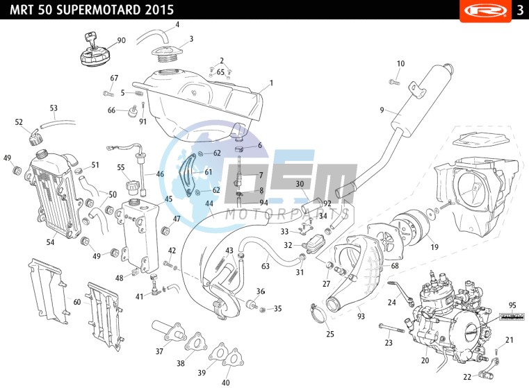 COMPLETE ENGINE - EXHAUST - FUEL TANK