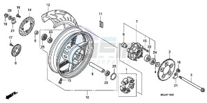 CBF1000FAB drawing REAR WHEEL