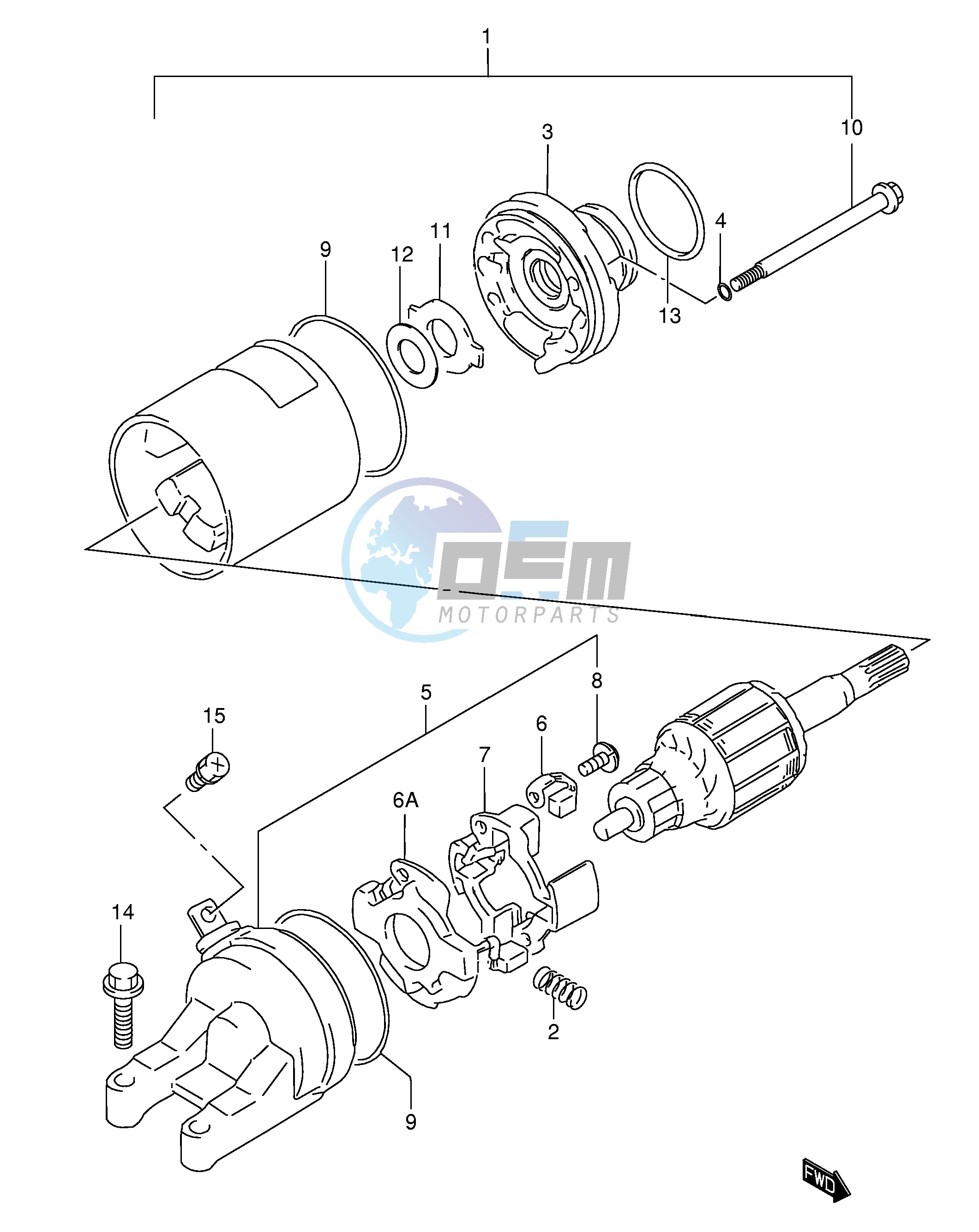 STARTING MOTOR (MODEL W X Y)