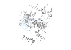 YZ 125 drawing SHIFT CAM-FORK