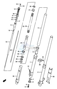 RM250 (T-V-W-X-Y) drawing FRONT DAMPER (MODEL W)