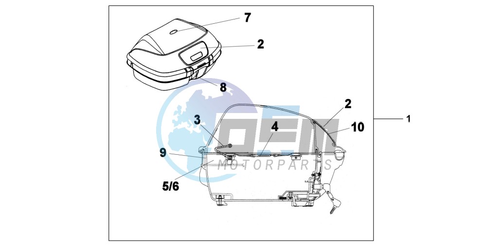 45L TOP BOX ANCHOR GREY METALLIC