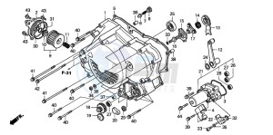 TRX450FM drawing FRONT CRANKCASE COVER (TRX450FE)