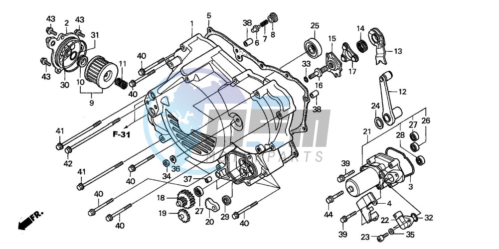 FRONT CRANKCASE COVER (TRX450FE)