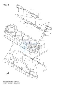 GSX-R1000 (E3-E28) drawing THROTTLE BODY HOSE JOINT (GSX-R1000K1)