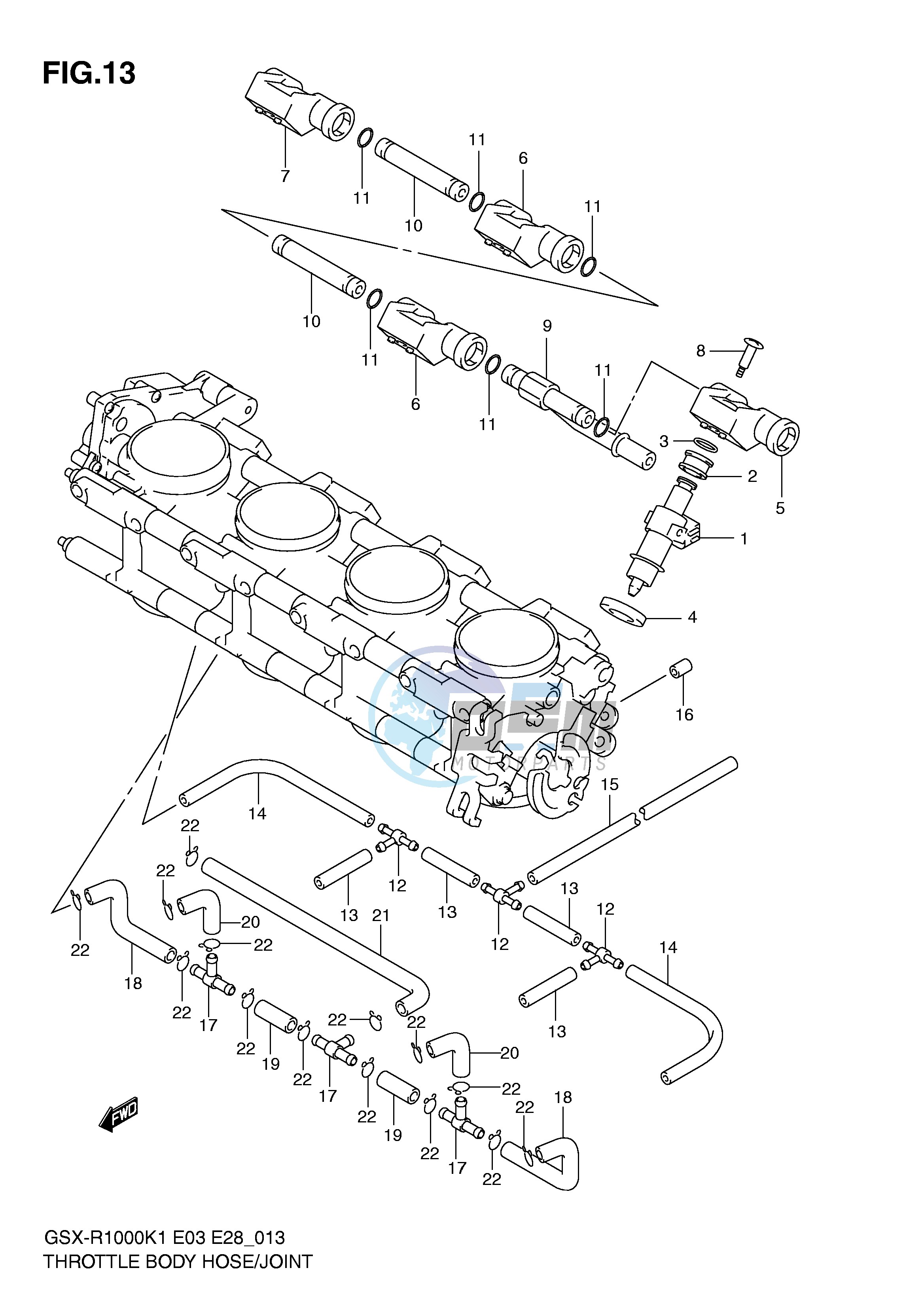 THROTTLE BODY HOSE JOINT (GSX-R1000K1)