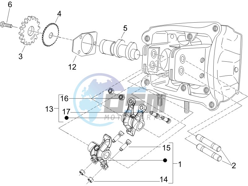 Camshaft - Rocking levers support unit