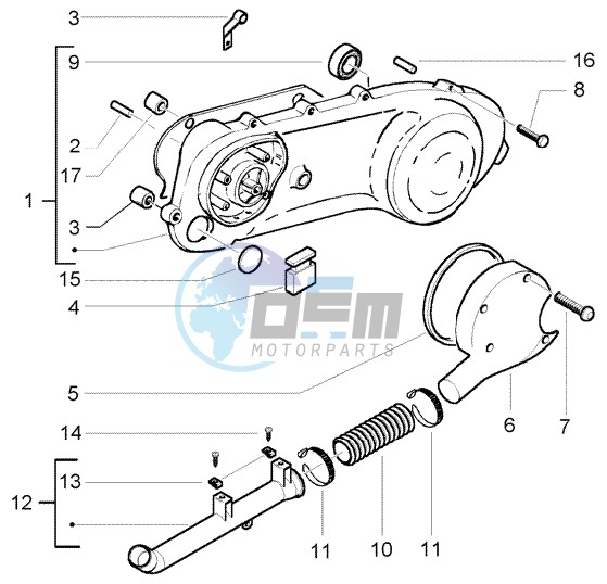 Transmission cover - Belt cooling tube