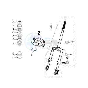 TKR 2 E drawing FORKS AND STEERING