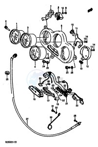 RG500 (E1) Gamma drawing SPEEDOMETER-TACHOMETER