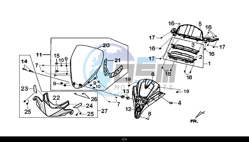 METER - WIND SCREEN / GTS 300I ABS (LN30W9-EU) (L7-M0)