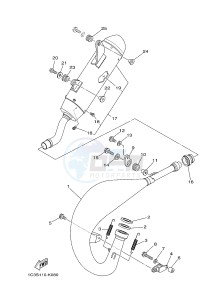 YZ125 (1SRT) drawing EXHAUST