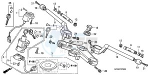 VFR800A9 Ireland - (EK / ABS MME) drawing HANDLE PIPE/TOP BRIDGE