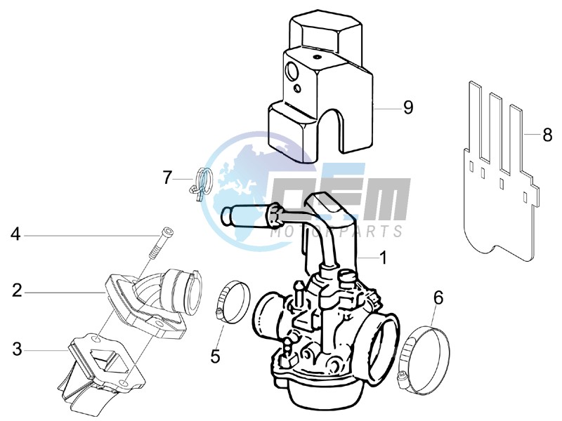 Carburettor assembly - Union pipe