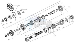 HUSKY 125 drawing CRANKCASE - DRIVE SHAFT - CRANKCASE