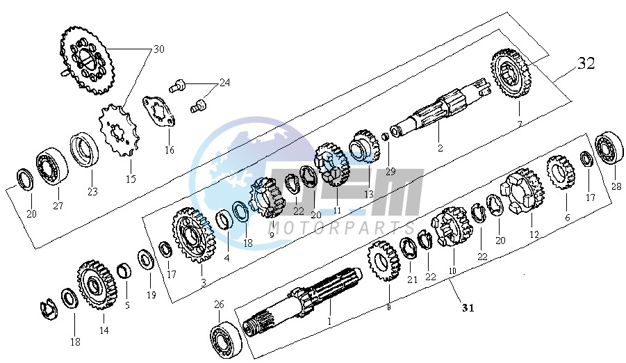 CRANKCASE - DRIVE SHAFT - CRANKCASE