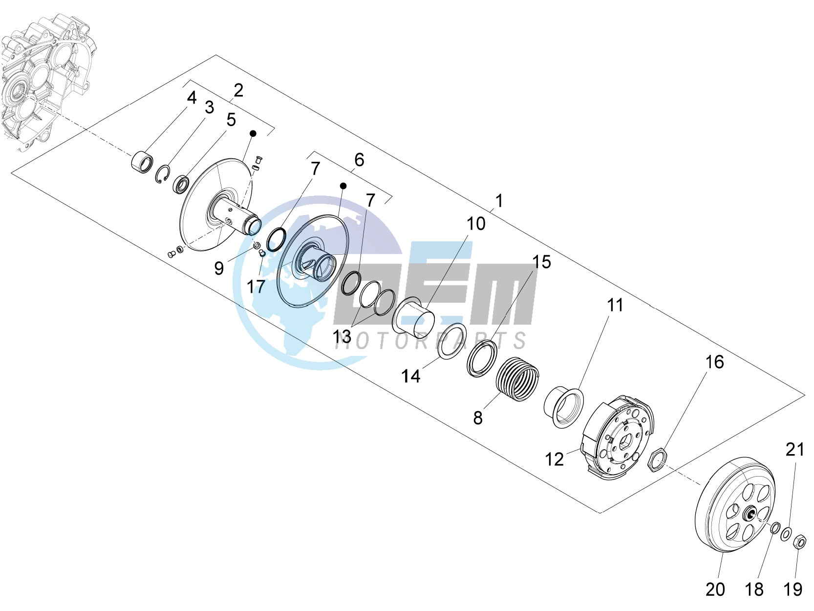 Driven pulley