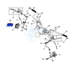 HD 125 EVO drawing HANDLEBAR / BRAKE LEVERS / BRAKE CALIPER