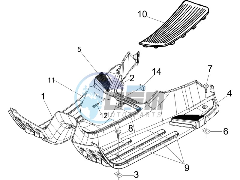 Central cover - Footrests